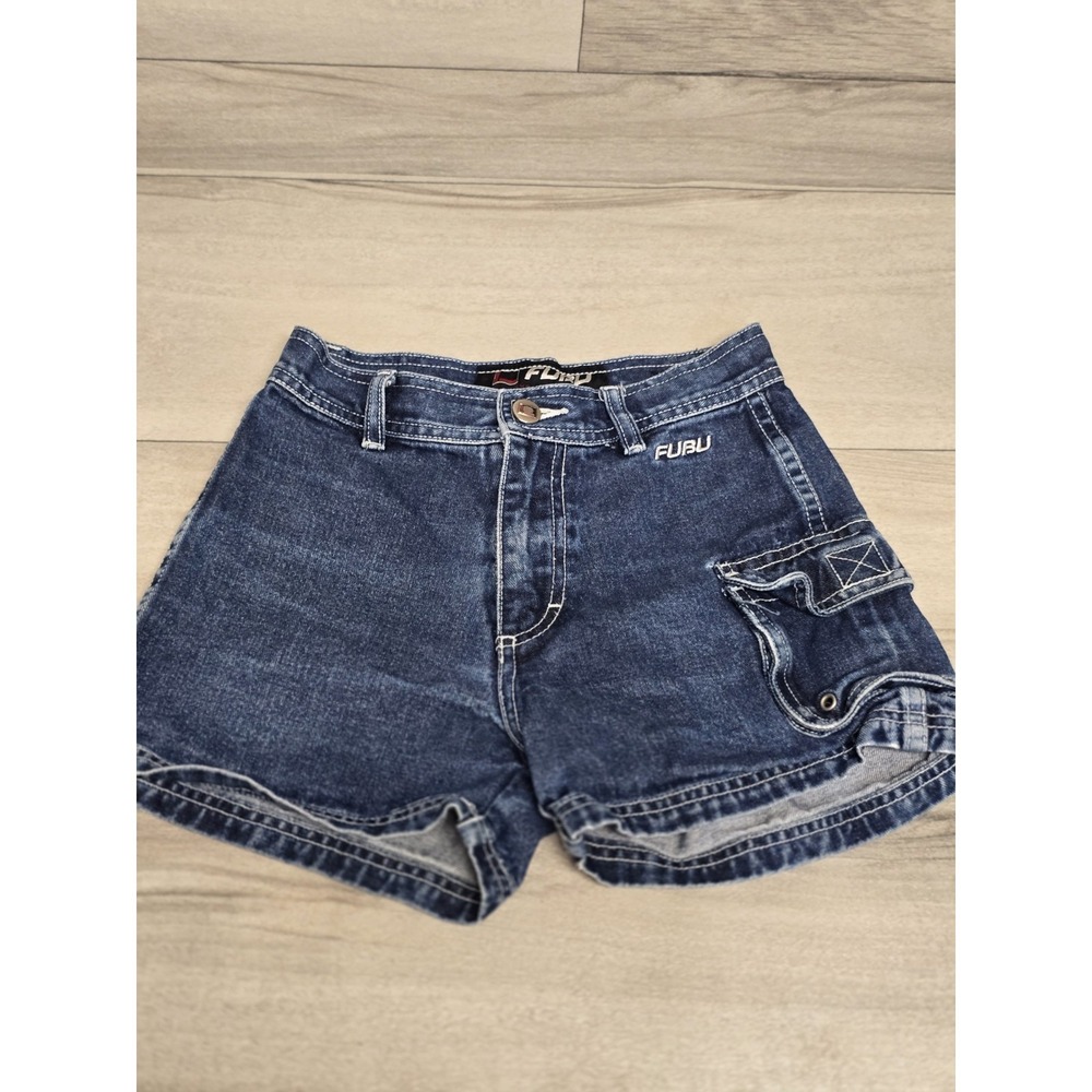 Vintage Y2k Fubu Girls Jean Denim Shorts 100% Cotton Size 10